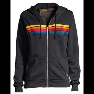 Aviator Nation XL Classic Stripe Charcoal hoodie NEW